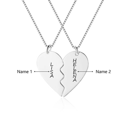sterling silver couple necklace pendant