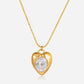 Stainless Steel Egg-Shaped Zircon Heart Necklace For Women