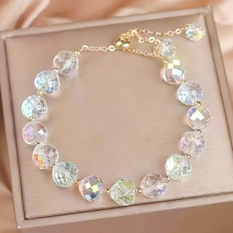 Elegant Crystal Braided Bracelet For Women Simple Style