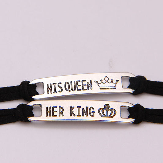 king and queen couple bracelet his queen her king matching jewelry set