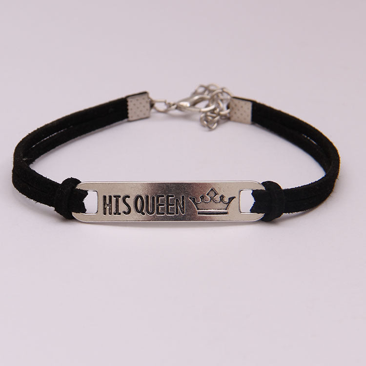 adjustable king and queen couple bracelet romantic gift for partners