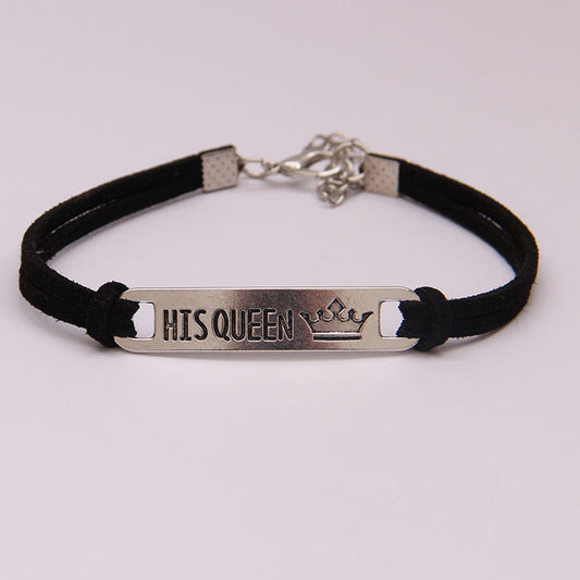 adjustable king and queen couple bracelet romantic gift for partners