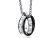 Double circle pendant men and women couple jewelry with titanium steel rings in black and silver colors