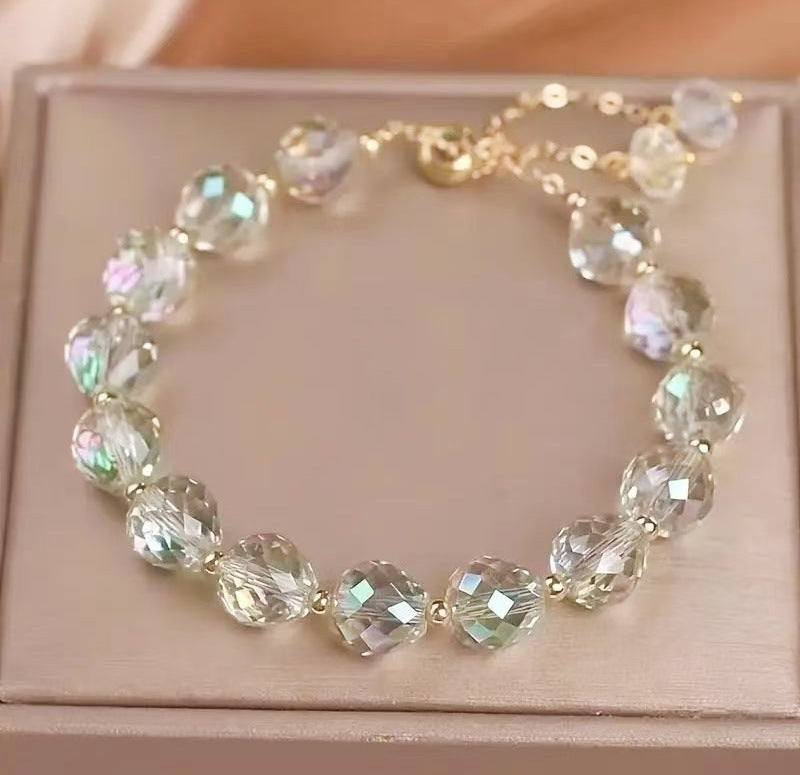 Elegant Crystal Braided Bracelet For Women Simple Style
