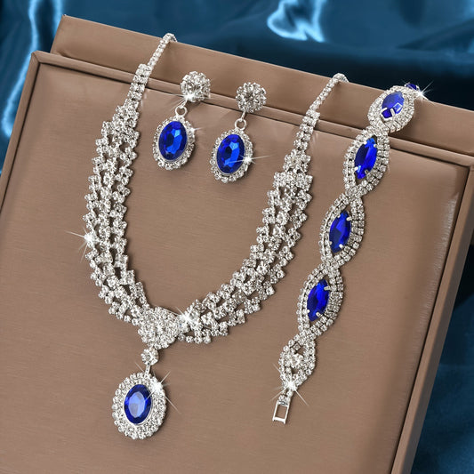 New European And American Style Elegant Luxury Sapphire Necklace