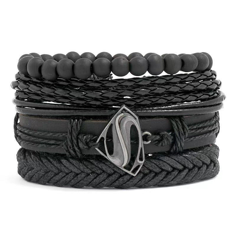 Multi-layer Bracelet Set Vintage-style Jewelry For Men