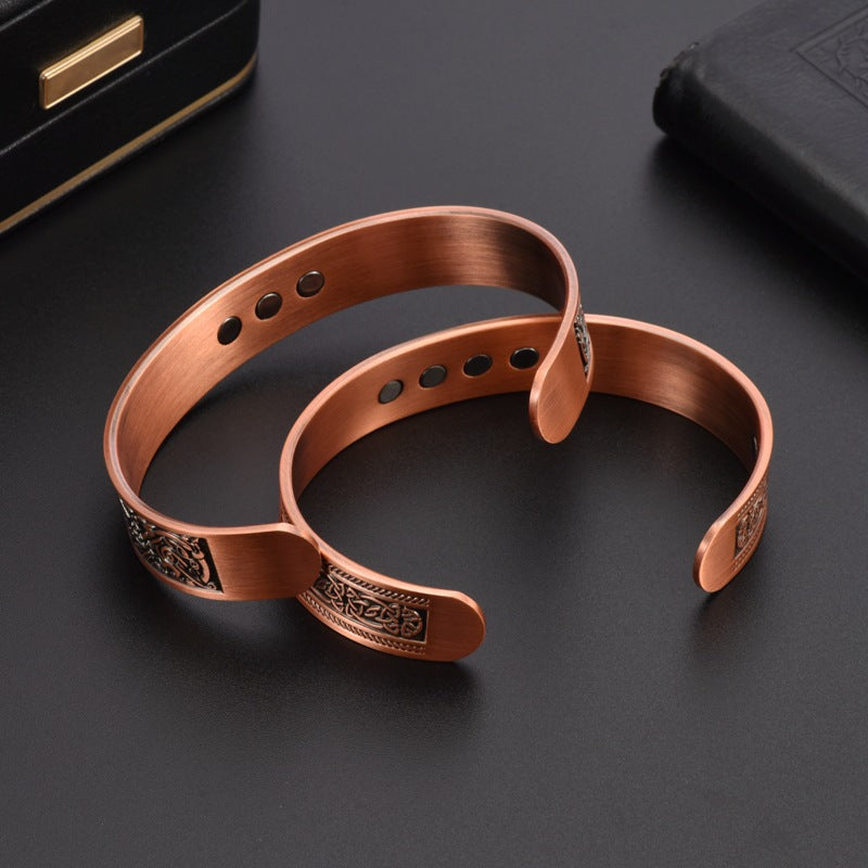 Magnetic Life Tree Purplish Red Copper Bracelet