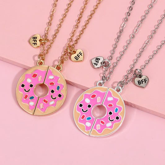 watermelon magnet couple necklace donut splice matching jewelry
