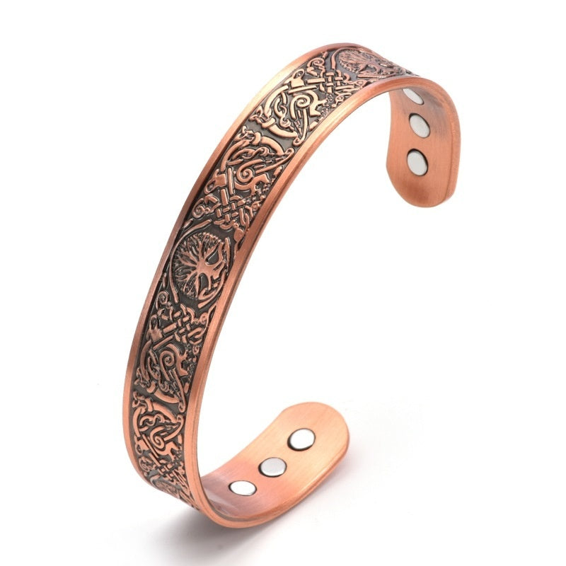 Magnetic Life Tree Purplish Red Copper Bracelet