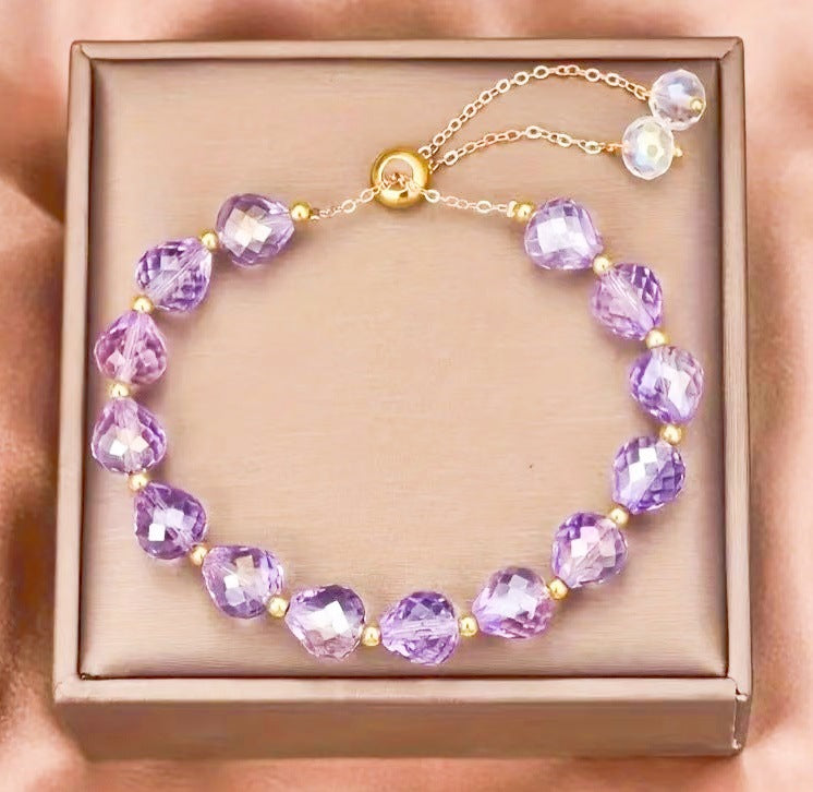 Elegant Crystal Braided Bracelet For Women Simple Style