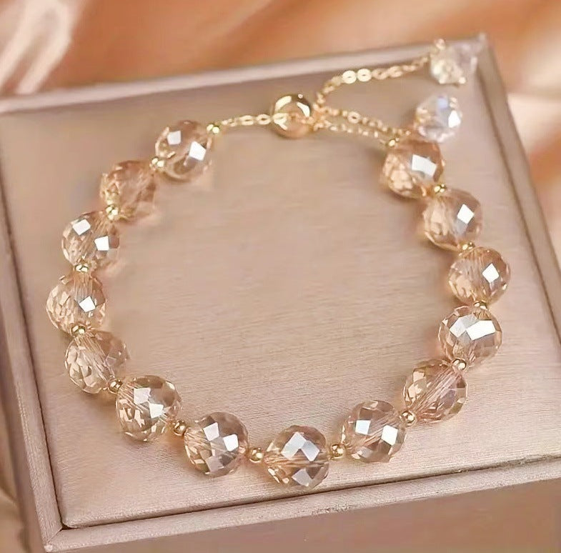 Elegant Crystal Braided Bracelet For Women Simple Style