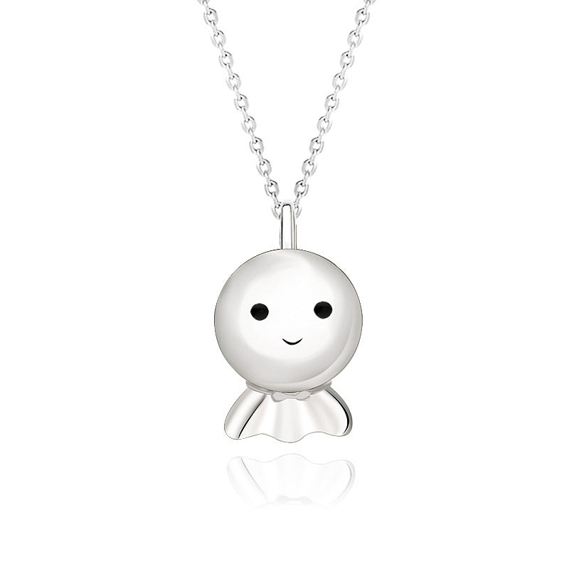 romantic sterling silver couple necklace jewelry sunny doll design gift for partner