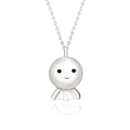 romantic sterling silver couple necklace jewelry sunny doll design gift for partner