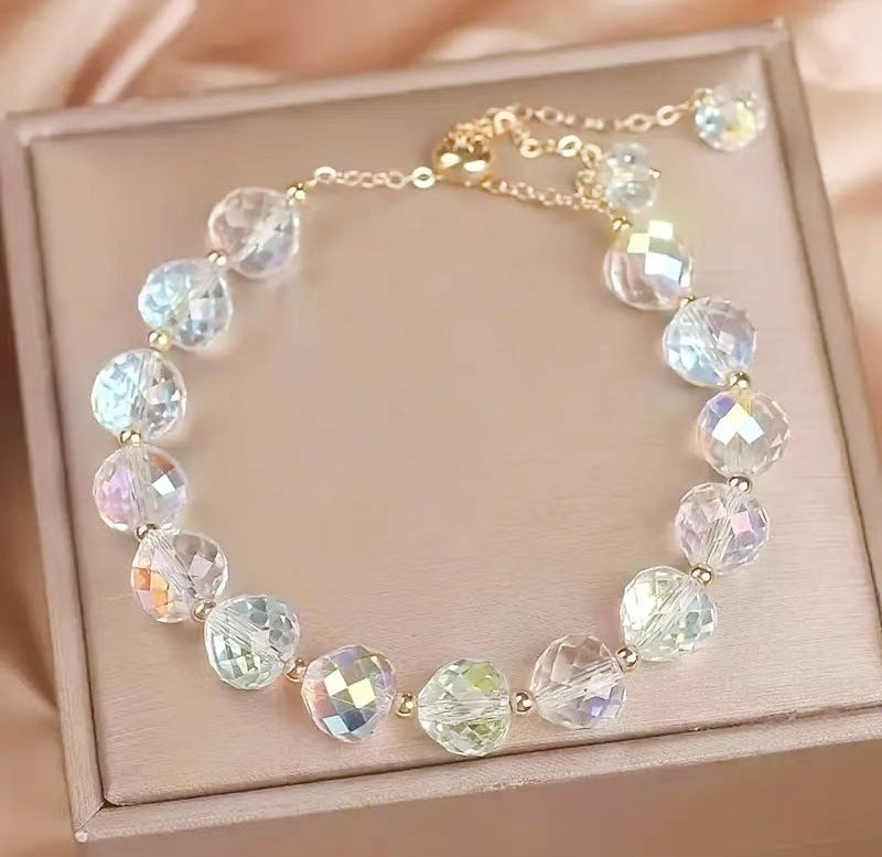 Elegant Crystal Braided Bracelet For Women Simple Style