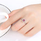 925 Silver Single-Row Diamond Ruby Ring For Women