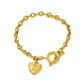 26-letter Gold Heart-clasp Titanium Bracelet