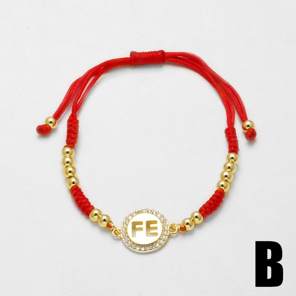 Simple Zircon Inlaid Heart-shaped Peach Heart Bracelet