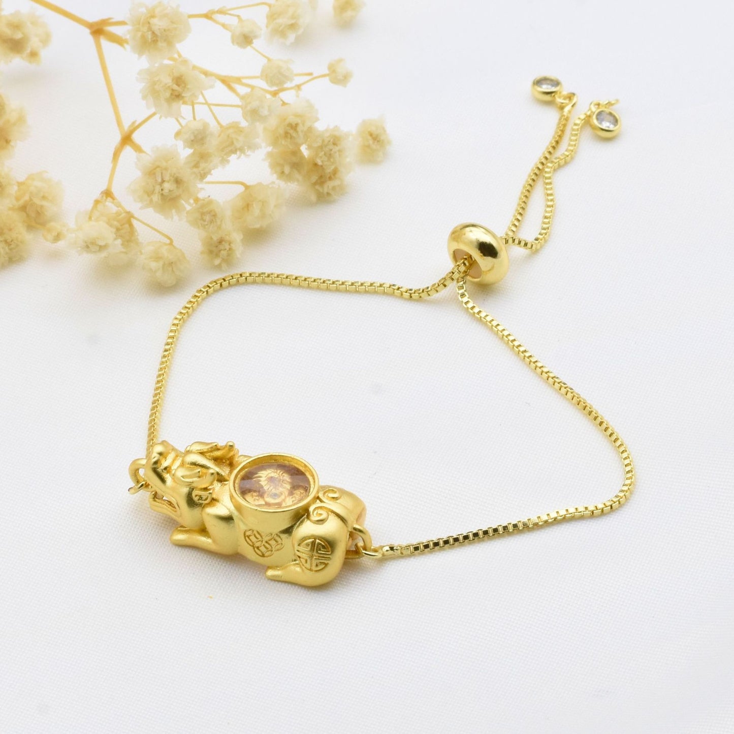 Matte Windmill Pixiu Bracelet With Braided Red Cord