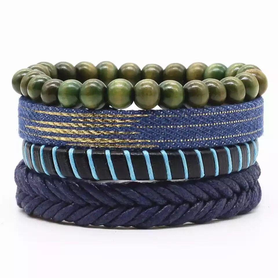 Multi-layer Bracelet Set Vintage-style Jewelry For Men